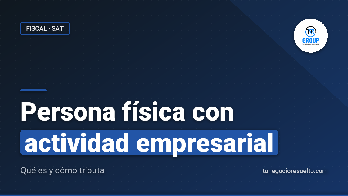 Persona Física con Actividad Empresarial: Qué Es y Cómo Tributa